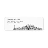 Nashville Skyline Moderne Rücksendeadressen-Aufkle (Vorne)