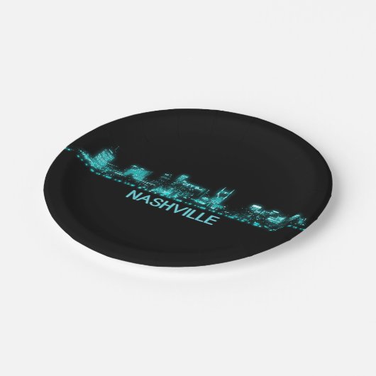 Nashville-Skyline Pappteller (Schrägansicht)