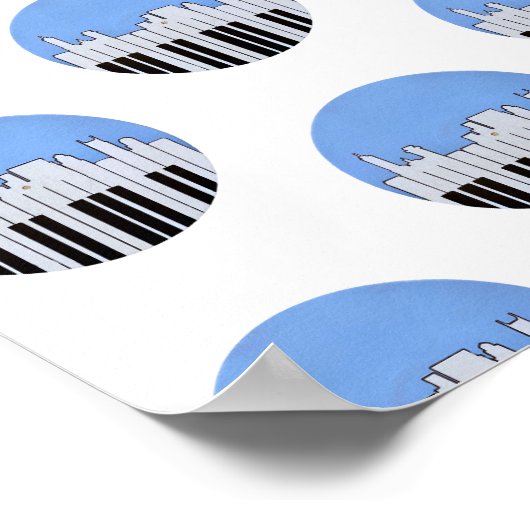 Nashville Skyline Piano Music Record Print Poster (Ecke)