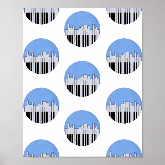 Nashville Skyline Piano Music Record Print Poster (Vorne)
