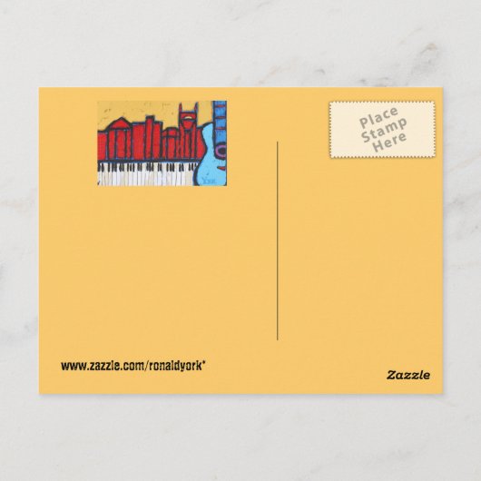 Nashville, Skyline-Postkarte von Tennessee Postkarte (Rückseite)