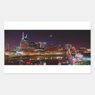 Nashville Skyline Rechteckiger Aufkleber