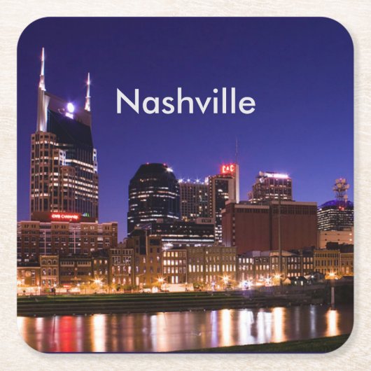 Nashville-Skyline Rechteckiger Pappuntersetzer (Vorderseite)