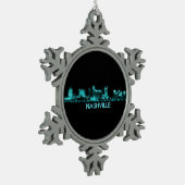 Nashville-Skyline Schneeflocken Zinn-Ornament (Links)