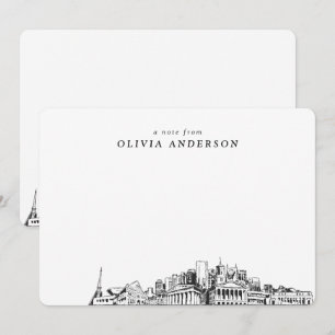 Nashville Skyline Sketch Personalisierte Mitteilun Mitteilungskarte