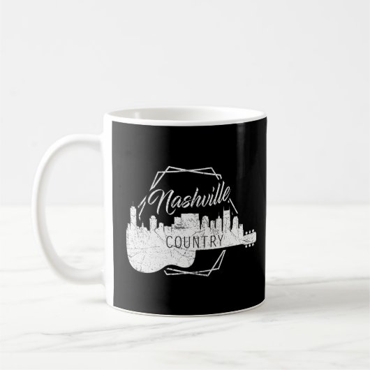 Nashville Skyline Tennessee Country Music Guitar P Kaffeetasse (Links)