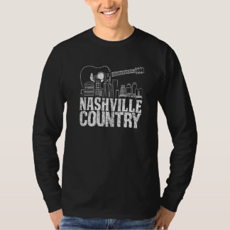 Nashville Skyline Tennessee Country Music Guitar P T-Shirt