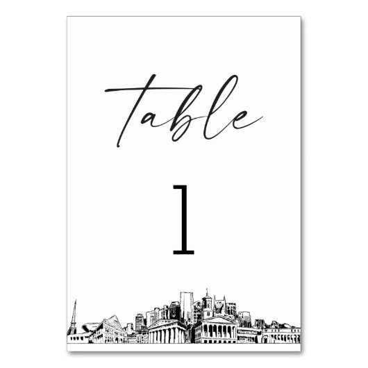 Nashville Skyline Tischnummer 3.5x5 Card (Rückseite)