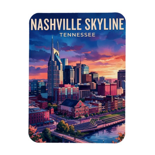 Nashville Skyline USA Magnet (Vertikal)