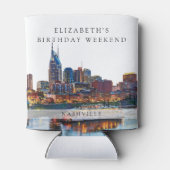 Nashville Skyline Watercolor Birthday Weekend Dosenkühler (Rückseite)
