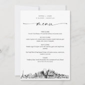 Nashville Skyline Wedding Dinner Menu Card 12x18 (Vorderseite)