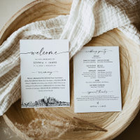 Nashville Skyline Wedding Program 12x18 Flat Card