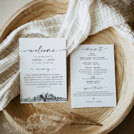 Nashville Skyline Wedding Program 12x18 Flat Card Einladung