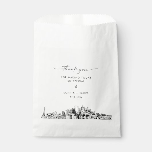 Nashville Skyline Wedding Vielen Dank für Ihre Unt Geschenktütchen (Vorderseite)