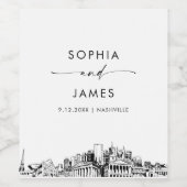 Nashville Skyline Weinetikett (Einzelnes Label)