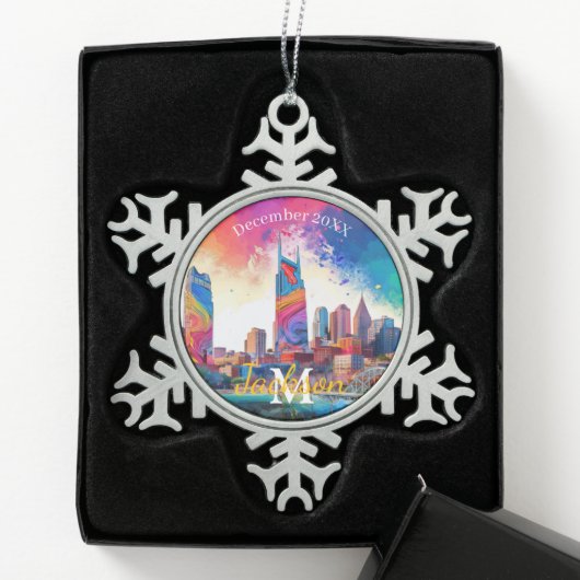 Nashville Snowflake Pewter Weihnachtsschmuck Schneeflocken Zinn-Ornament (Box)
