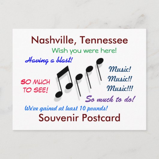 Nashville Souvenir Postkarte (Vorderseite)
