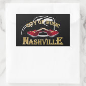 Nashville. Stadt der Musik Rechteckiger Aufkleber (Tasche)