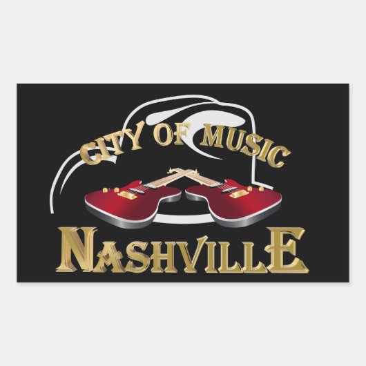 Nashville. Stadt der Musik Rechteckiger Aufkleber (Vorderseite)