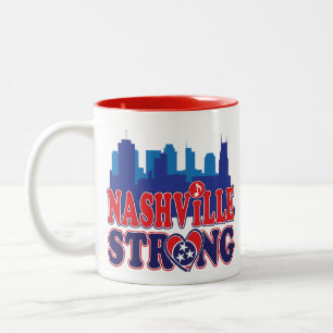 Nashville-Strong-Skyline-and-Music-Note Zweifarbige Tasse