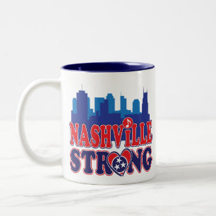 Nashville-Strong-Skyline-and-Music-Note Zweifarbige Tasse