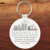 Nashville Stylized Skyline | Benutzerdefinierter S Schlüsselanhänger (Vorderseite)