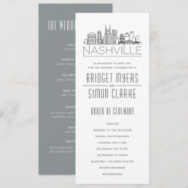 Nashville Stylized Skyline | Hochzeitsprogramm Einladung