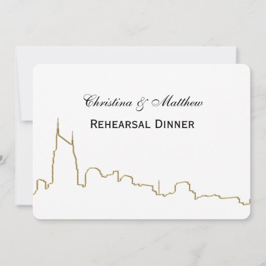 Nashville Tenn Skyline Kontur Probe Dinner Einladung (Rückseite)