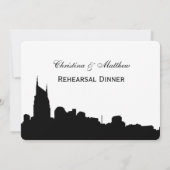 Nashville Tenn Skyline Silhouette Probe Dinner Einladung (Rückseite)