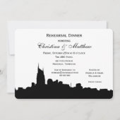 Nashville Tenn Skyline Silhouette Probe Dinner Einladung (Vorderseite)