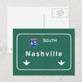 Nashville Tennessee / Autobahnkreuz Postkarte (Vorne/Hinten)