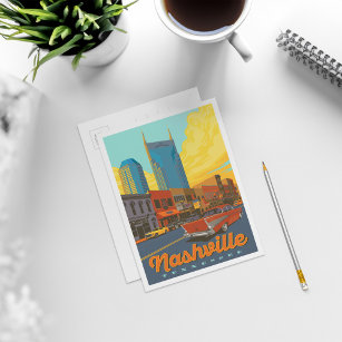 Nashville, Tennessee   Broadway Sunset Postkarte