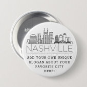 Nashville, Tennessee City Skyline | Benutzerdefini Button (Vorne & Hinten)