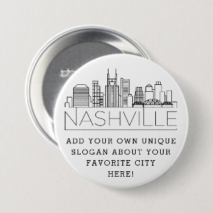 Nashville, Tennessee City Skyline   Benutzerdefini Button