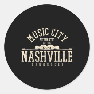 Nashville Tennessee Country Music City Gitarre Runder Aufkleber