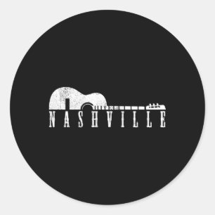 Nashville Tennessee Country Music City Gitarre Runder Aufkleber