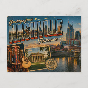 Nashville Tennessee Downtown-Ansichtskarte Feiertagspostkarte