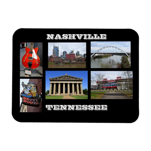 Nashville Tennessee Flexible Foto Magnet (Horizontal)