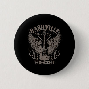 Nashville Tennessee Gitarre Country Music City Wom Button