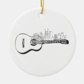 Nashville Tennessee Gitarre Skyline Design Keramik Ornament (Vorne)