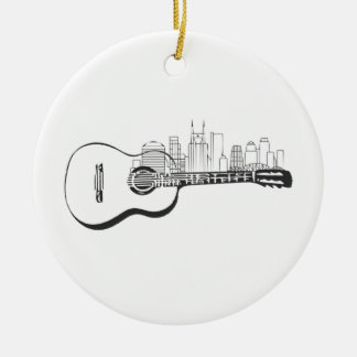 Nashville Tennessee Gitarre Skyline Design Keramik Ornament