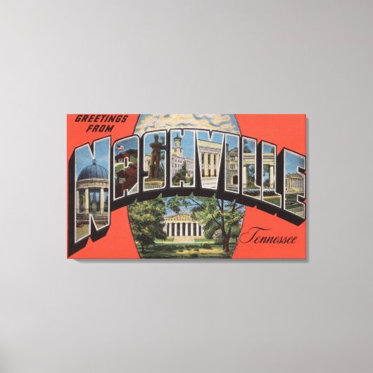Nashville, Tennessee - Große Buchstabenszenen 2 Leinwanddruck (Vorderseite)