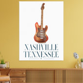 Nashville Tennessee Guitar Reiseposter Leinwanddruck (Insitu (Wohnzimmer))
