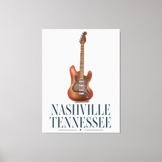 Nashville Tennessee Guitar Reiseposter Leinwanddruck (Vorderseite)
