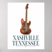 Nashville Tennessee Guitar Reiseposter Poster (Vorne)
