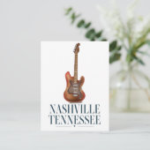 Nashville Tennessee Guitar Reiseposter Postkarte (Stehend Vorderseite)