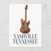 Nashville Tennessee Guitar Reiseposter Postkarte (Vorderseite)