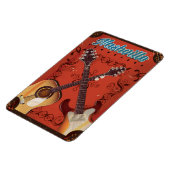 Nashville, Tennessee Guitar Vintage Reiseplakat Magnet (Linke Seite)