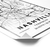 Nashville - Tennessee Ligth City Map Fotodruck (Ecke)