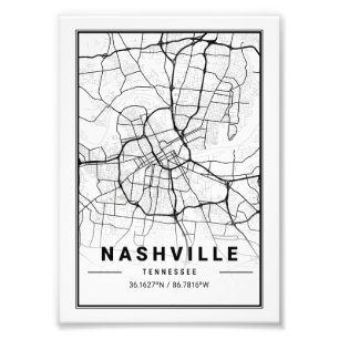 Nashville - Tennessee Ligth City Map Fotodruck